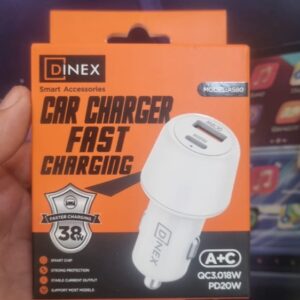 Chargeur voiture Dinex A580 38W – USB + Type-C