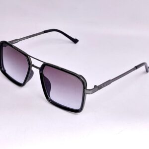 Lunettes carrées double pont noir & gunmetal