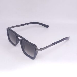 Lunettes carrées double pont noires – verres dégradés