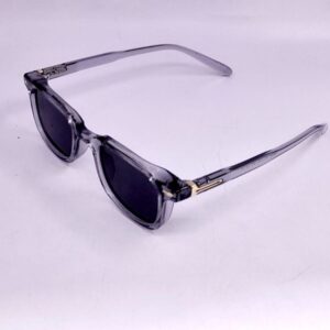Lunettes carrées grises transparentes – verres fumés