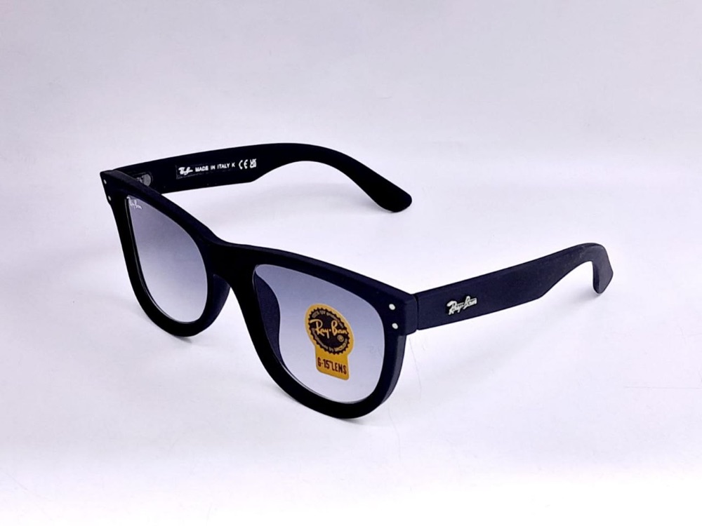 Lunettes classiques noir mat – dégradé bleu