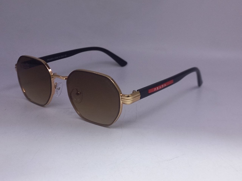Lunettes hexagonales dorées – verres marron