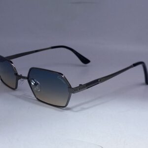 Lunettes hexagonales métal – dégradé bleu