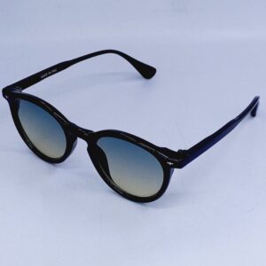 Lunettes rondes noires – dégradé bleu
