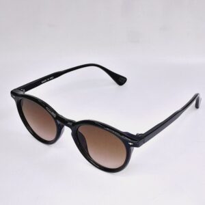 Lunettes rondes noires – dégradé marron