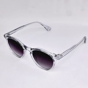 Lunettes rondes transparentes – dégradé gris