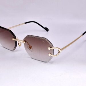 Lunettes sans monture octogonales – dégradé marron