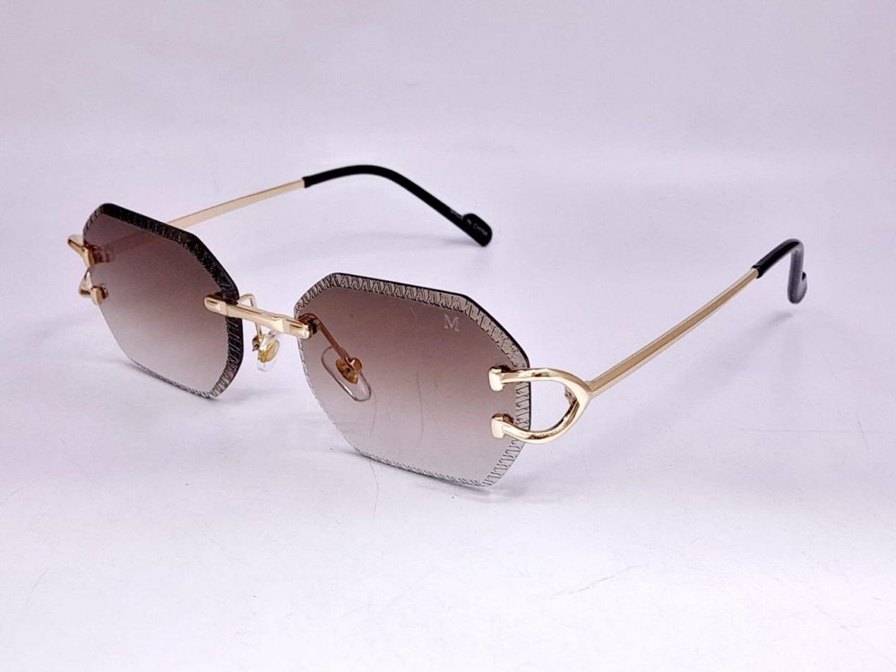 Lunettes sans monture octogonales – dégradé marron