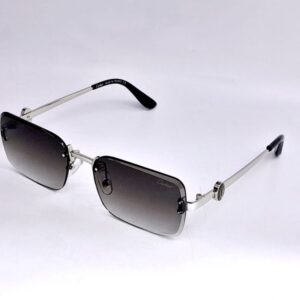 Lunettes sans monture rectangulaires argentées – dégradé gris