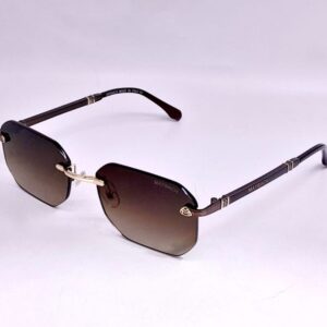Lunettes sans monture rectangulaires – dégradé marron
