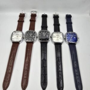 Montre carrée bracelet cuir – 5 modèles