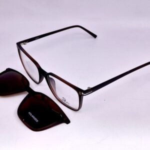 Monture marron + clip solaire polarisé marron